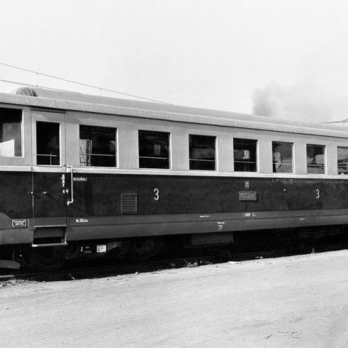 Prototyp M 262.001 na fotografii z roku 1949 v stanici Praha-Libeň, horní nádraží Zdroj: prototypy.cz
