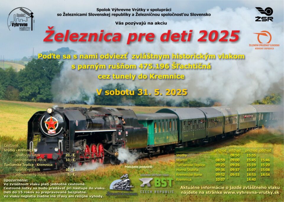Plagát Železnica pre deti 2025